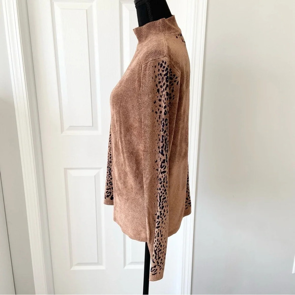 Vintage Tradition Leopard  Print Soft High Neck Sweater - Picture 2 of 15